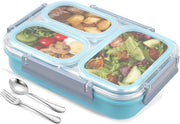 AUTOYSUR Lunch Box Stainless Steel Containers For Adults Men Women, Bento Box Adult Lunch Box W/ 4 Compartments, Insulated Bento Boxes Leakproof,BPA Free,Dishwasher Safe Stainless Steel Bento Box (B) - #1-Green-3 compartments