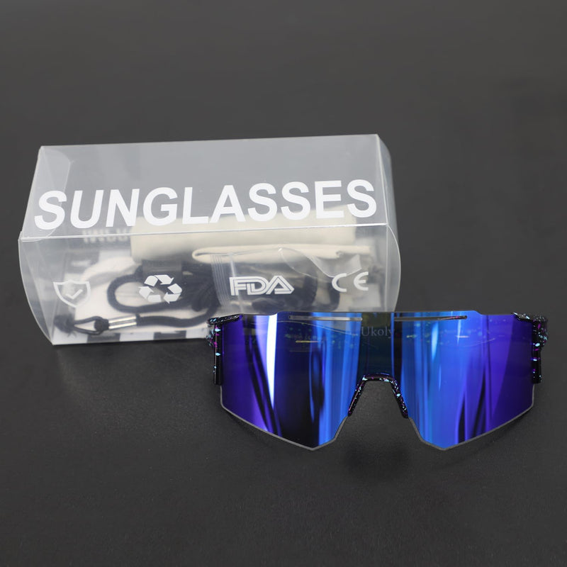 Ukoly Cycling Sunglasses for Men Women with 3 Interchangeable Lenses, Polarized Sports Sunglasses, Baseball Sunglasses