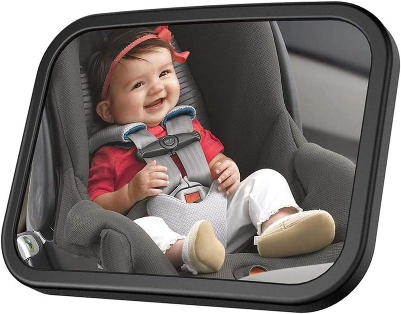 OSYA car Backseat Safety Mirror, CharmCollection Peace of Mind to Keep An Eye on Baby in A Rear Facing Child Seat Premium Black Frame Car Rear View Baby Car Seat Mirror for Baby Back Seat Child Seats