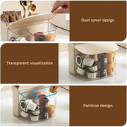 KASTWAVE Wall Mounted Coffee Capsult Holders, Plastic Coffee Pod Holder Clear Coffee Capsule Storage Organizer with Lid Coffee Bar Accessories Basket for Tea Bags Creamer Sugar Bags