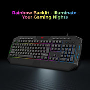 HAVIT 4-in-1 Wired Gaming Combo RGB Backlit Keyboard (114 Keys), 6-Button Mouse (8002400 DPI), 3.5mm Headset with Mic, Fine-Mesh Mouse Pad PC, Mac, Laptop Compatible Black/Red