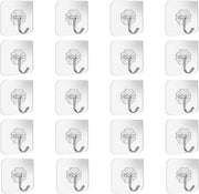 SKY-TOUCH 40pcs Adhesive Hooks Heavy Duty Wall Hooks 8Kg Max, Self Adhesive Hook For Home Kitchen and Bathroom - 20 Piece Set