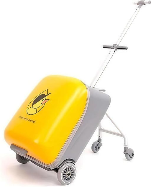 Kids Ride On Suitcase, 20'' Children Rideable Luggage with Wheels & Pull Strap, Toddler Carry On Travel Suitcase for Boys Girls, Airport Travel Rolling Luggage