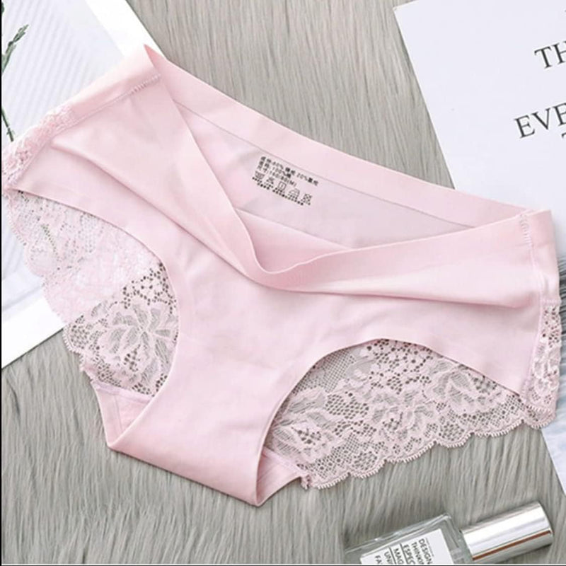 Women's Panties, Panty Set Briefs Underwear 6 PACKS Seamless Ladies Pantie Set, Lingerie with Lace Black,Magenta, Pink,Beige,Navy Blue,Coffee