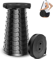 SKY-TOUCH Portable Telescopic folding Camping Stool,Load 400lbs, Retractable Adjustable Height Collapsible Stool, Lightweight Plastic Stool Indoor Outdoors Camping Hiking Travel BBQ Fishing (Black)