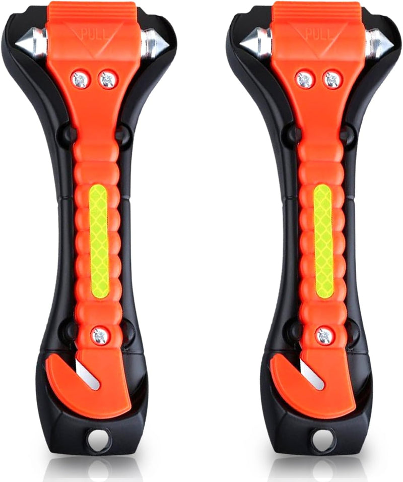WONDER POINT Premium Car Glass Breaker with Seat Belt Cutter - Automotive Safety Hammer - Emergecy Escape Tool, Car Autoaccessory Metal Window Hammer, Vehicle Hard Aluminium Alloy Head Design