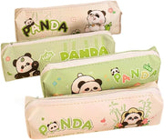 Cartoon Bus Shaped Pencil Case Canvas Pen Pouches Pencil Bag Zippered Big Capacity Pen Case Stationeries Organiser for Kid and Student, Red Bus, Classic - Pandaï¼random Styleï¼