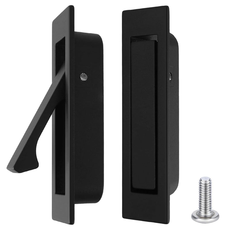 Amaxiu Pocket Door Pull Handle - Sliding Recessed Flush Finger Pull Mount Hardware for Closet and Barn Doors (A)