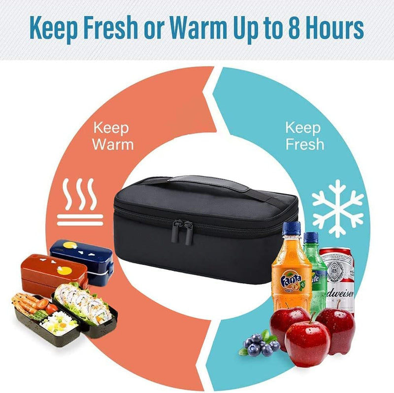 Small Lunch Bag for Men Women Insulated Lunch Box Mini Lunchbox Thermal Lunch Boxes Adult Lunch Pail Petty Food Containers Portable Cooler Bags Reusable Snack Bag Loncheras Para Hombres Black