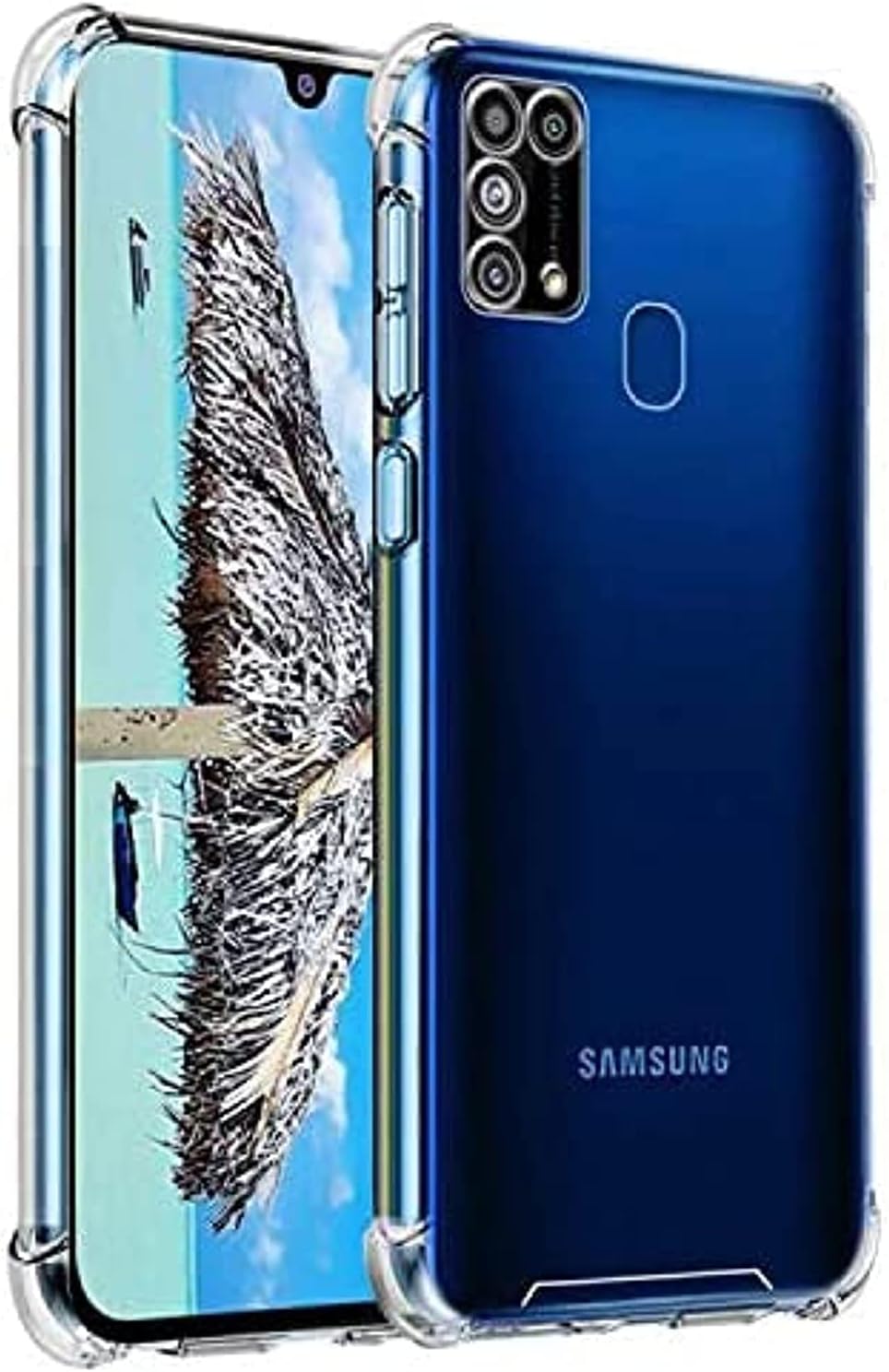 Crystal Clear Case Compatible with Samsung Galaxy M31 Case+ Screen Protector for M31 Shock-Absorbing Scratch-Resistant Military Grade Protection Clear TPU Bumper Case