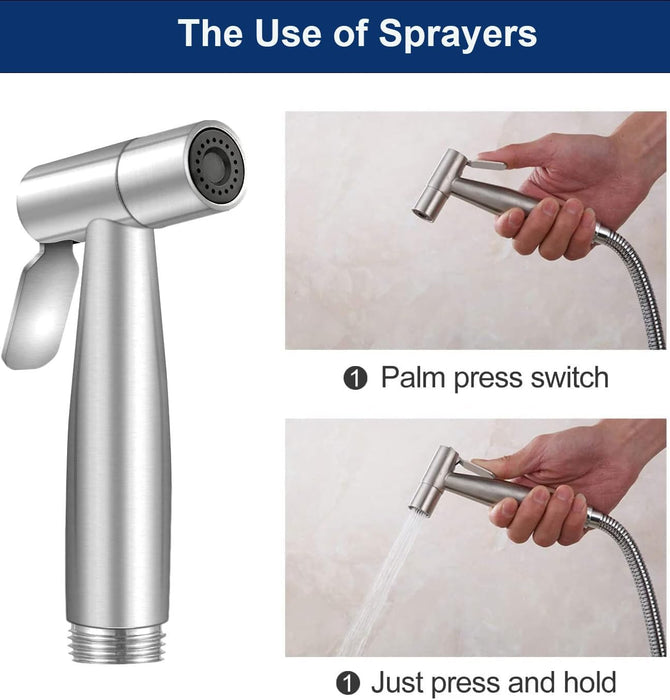 Handheld Bidet Sprayer Toilet Sprayer Stainless Steel Brushed Bathroom Shower
