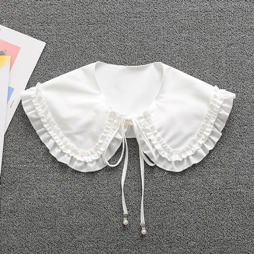 Excefore Women False Collar Casual Decorative Fake Shirt Collar Sweater Dress Collar Choker Blouse Collar Lolita Big Shawl False Collar for Women Girls White