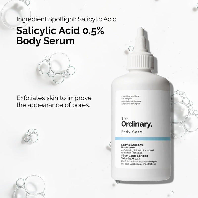 Salicylic Acid 0.5% Body Serum (240ml) Exfoliating Treatment for Softening Rough, Bumpy Skin and Refining Texture from Neck to Toe