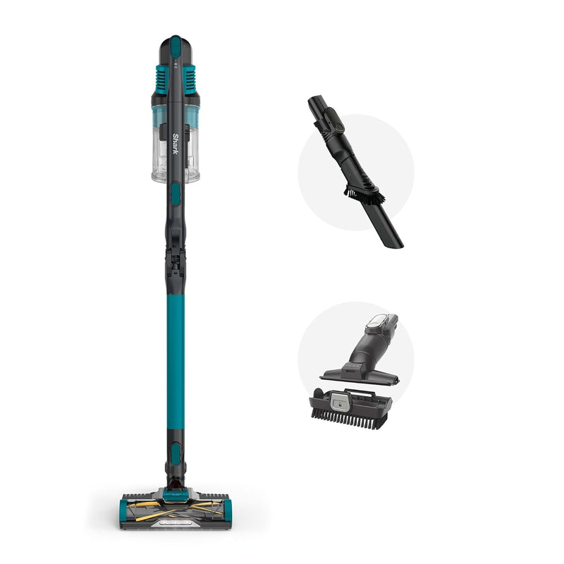 Shark Cordless Stick Vacuum Cleaner with Anti Hair Wrap, Up to 40 mins run-time,Transforms into Handheld Vacuum Cleaner with Duster-Crevice Tool & Upholstery Tool, Peacock Blue IZ102ME