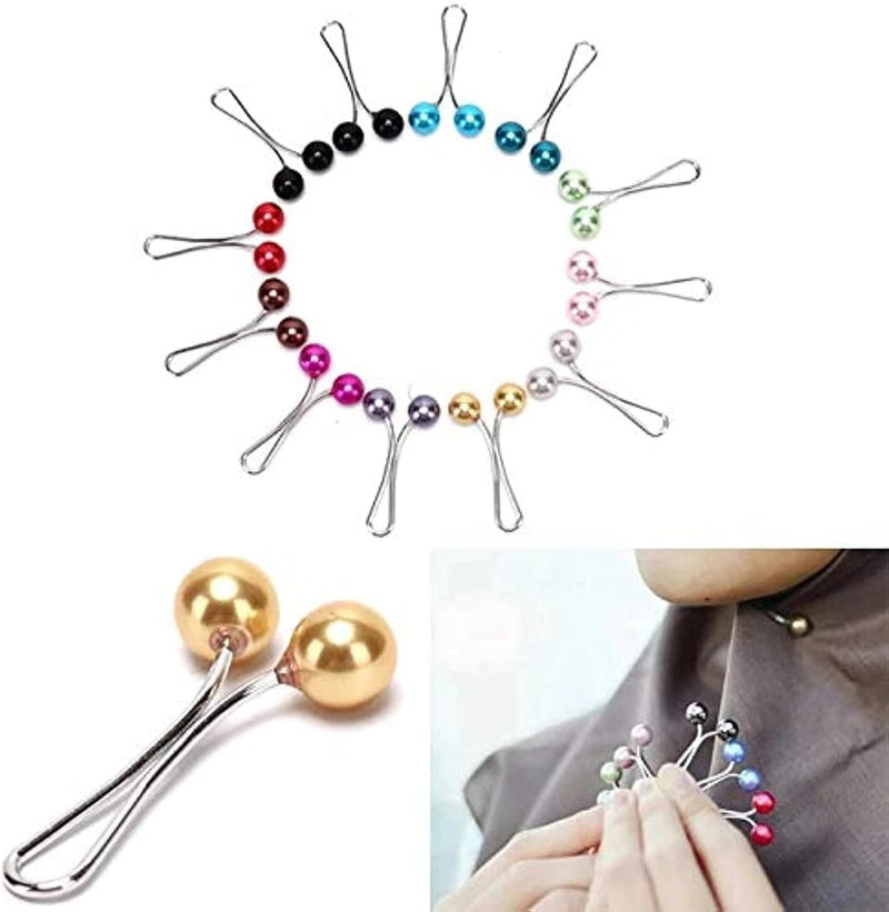 Sanbo Women's Hijab Clip Pins - 12 Pieces, Multi