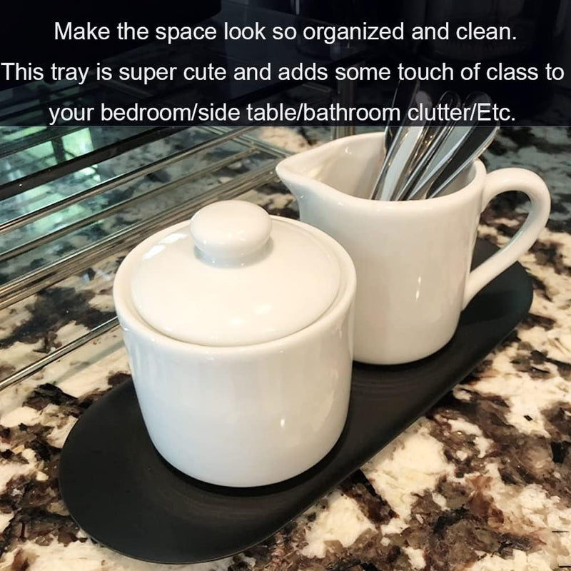 Fermus Stainless Steel Decorative Tray, Set of 2, 9 Inch Long, Jewelry Dish Cosmetics Organizer Bathroom Clutter Serving Platter Small Storage Tray, Oval, Gold