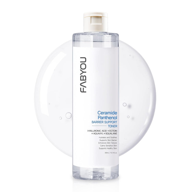 FABYOU Ceramide Panthenol Skin Barrier Support Toner 300ml – Korean Skincare for Deep Hydration, Soothing & Moisture Barrier care with a Non-Sticky, Gentle Daily Toner for Sensitive & Dry Skin