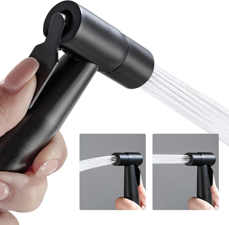 BARROCK 2 Pack Bidet Sprayer Head Stainless Steel Handheld Shattaf Jet Spray Attachment for Toilet, Baby Cloth Diaper Sprayer with Adjustable Water Pressure Control, Brushed Gold