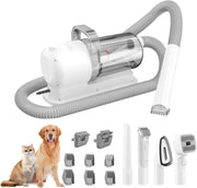 SKY-TOUCH Dog/Cat Hair Vacuum & Grooming Kit, 12 in 1 Shedding Grooming Kit, 2L Large Capacity Low Noise Hair Remover Supplies for Dogs & Cats
