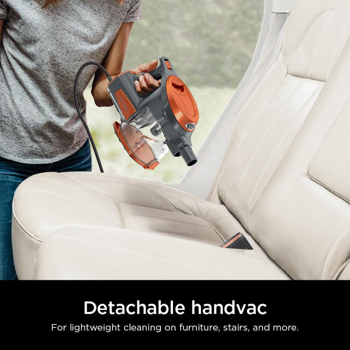 Shark Rocket Corded Bagless Stick Vacuum for Carpet and Hard Floor Cleaning with Swivel Steering (HV302), Gray/Orange