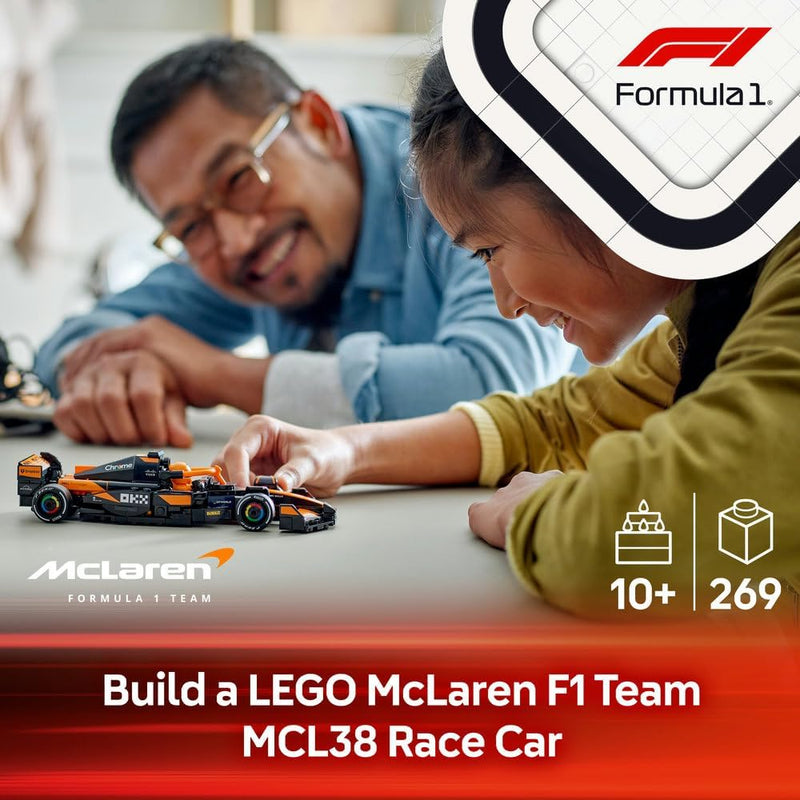 Speed Champions McLaren F1 Team MCL38 Race Car Toy with a Collectible Formula 1 Driver Minifigure - Model Kits for 10+ Year Old Boys & Girls or Adult Motorsport Fans 77251
