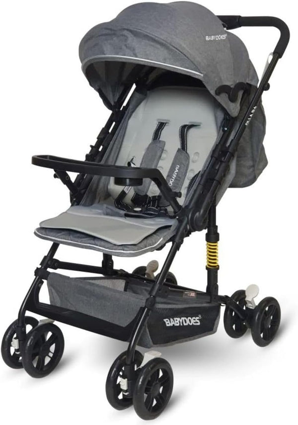 OLLA R+ Baby Stroller with Reversible Handle, One-Hand Fold, Cup Holder, 5-Point Harness, 0 to 4 Years (Up to 20 kg) Grey