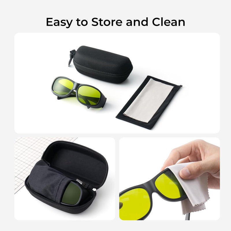 xTool Laser Safety Glasses, Compatible with 316nm-450nm & 900nm-1080nm Laser, Including xTool F Series, F1 Ultra, F2 Ultra, F2 Ultra UV, S1, M1 Ultra, M1, D1 Pro, 50g Lightweight Design