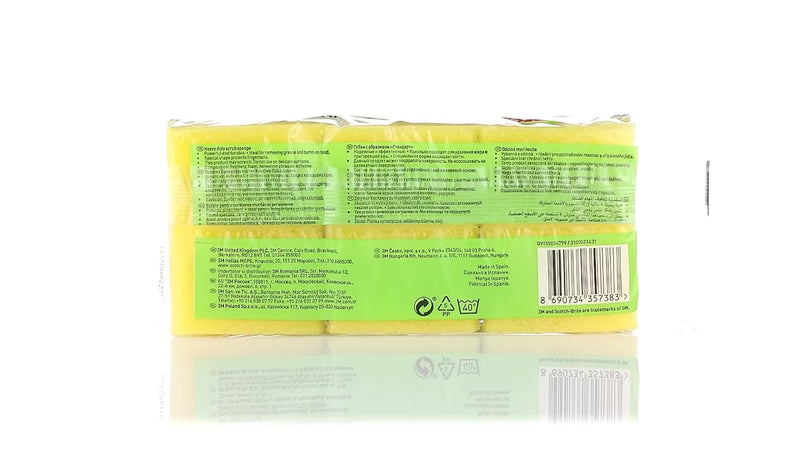 Scotch-Brite Heavy Duty Classic Nail Saver Scrub Sponge, 3 units/pack | Kitchen sponge | Dish sponge | Scrub | General Purpose Cleaning | Food Safe | Non-Rusting | Kitchen, Garage, Outdoor