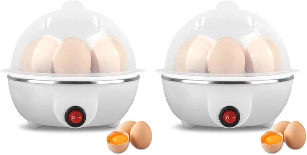 MOMENT Egg Cooker, 350W Electric egg Beater, White eggs Steamer, Egg Cooker, 7 Egg Volume Steamed Eggs Automatically Closed, Double Steamed Egg. ColorAssorted - single-deck(7 Pcs) (Pack of 2)