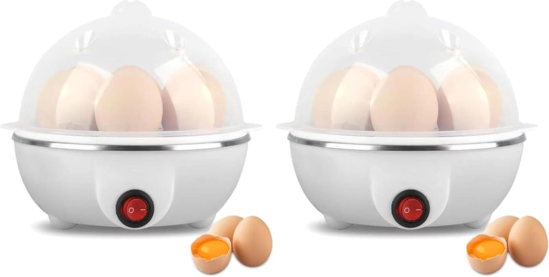 MOMENT Egg Cooker, 350W Electric egg Beater, White eggs Steamer, Egg Cooker, 7 Egg Volume Steamed Eggs Automatically Closed, Double Steamed Egg. ColorAssorted - single-deck(7 Pcs) (Pack of 2)