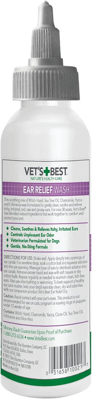 Vet's Best Ear Relief Wash For Dogs, 4 Oz, White