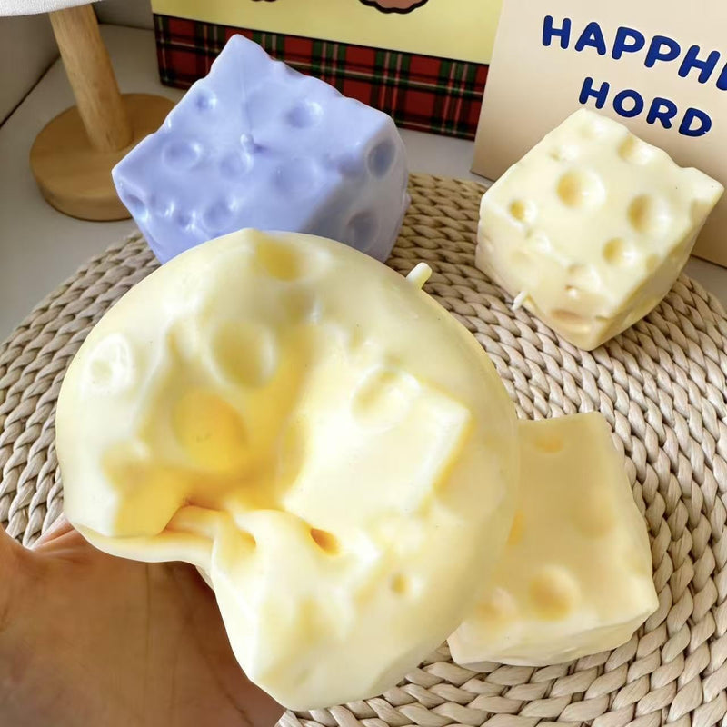 SLEEPHEAD 10cm Large Cheese Squishy Slow Rising Cute Cheese Block Fidget Toy for Anxiety Relief Soft Silicone Squeeze Cheese Squishy Toy for Adults Teens Desk Decor & Party Favor