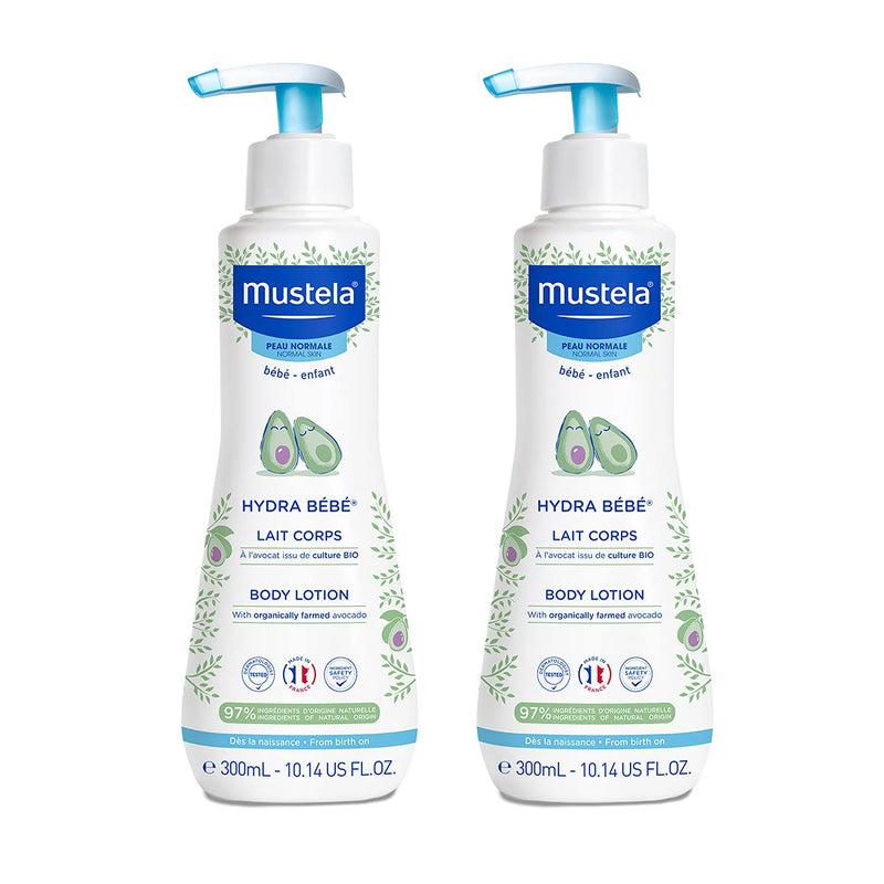 Mustela, Hydra Bebe Body Lotion with Organically Farmed Avocado, 300 ml, Pack of 2