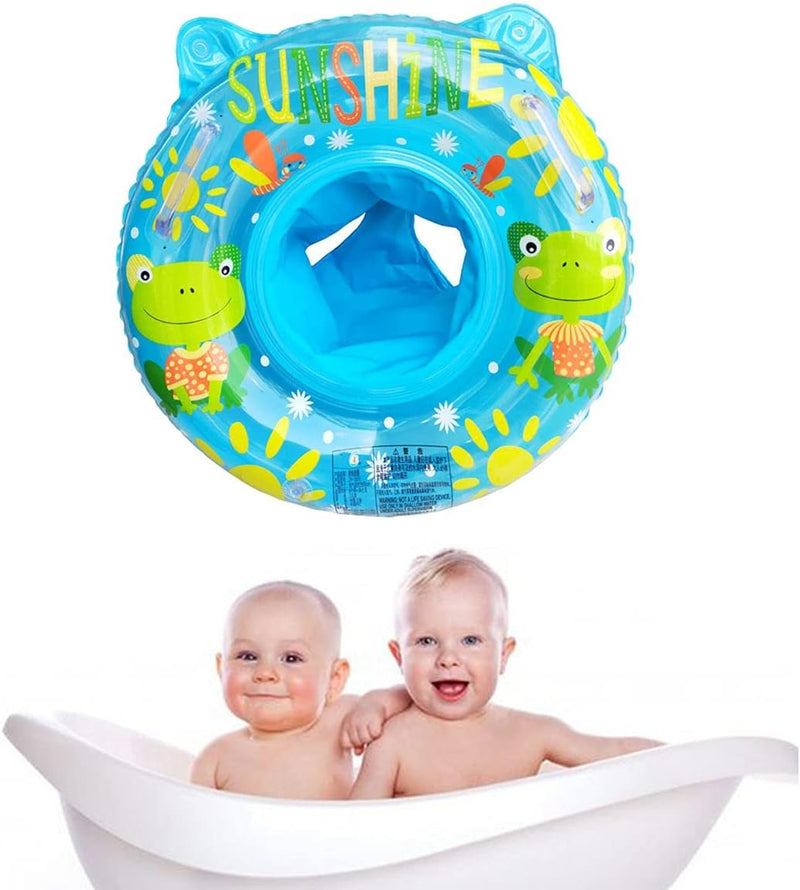 Baby Swimming Float Ring with Seat, Inflatable Children Waist Float Ring, Baby Free Swimming Ring, Pool Toys for The Age of 3-36 Months (Blue)