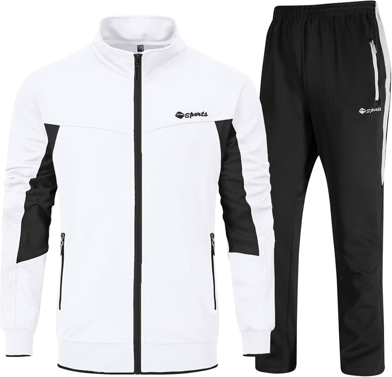mens Full Zip Full Zip - 3-white + Black