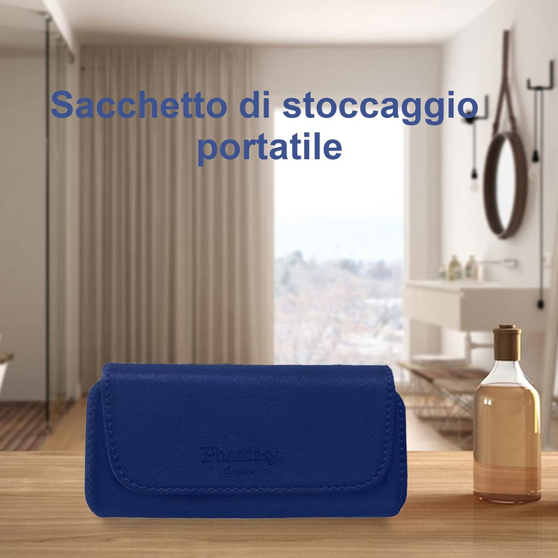 Phantasy Nappa Leather Case for IQOS 3 / IQOS 3 Duo / IQOS2.4 / IQOS2.4 Plus, Canvas and PU Leather Case, IQOS Organizer, Cigarette Cover/Pouch for IQOS (Dark Blue)