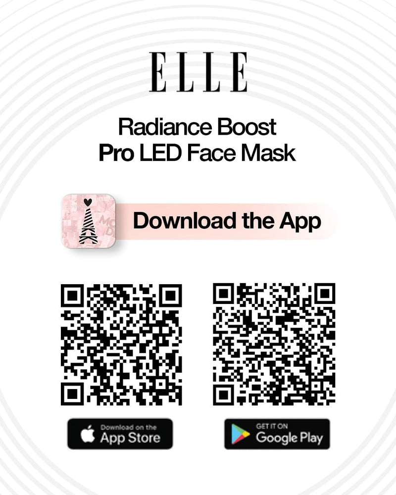 ELLE Radiance Boost Pro LED Face Mask FDA Approved & Clinically Proven Light Therapy for Glowing, Youthful Skin Red, Blue & Infrared Light Boosts Collagen, Reduce Wrinkles, Breakouts & Blemishes