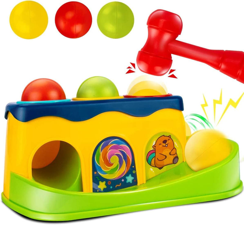 Baybee Hammering Pounding Bench Toys for Kids with Ball Roll Rover, Hammer Toy & 3 Balls Pound a Ball Early Toy Hammer Case Pounding Bench For Kids 1 2 3 Years Boys Girls (Hammer Toy) - Hammer Toy