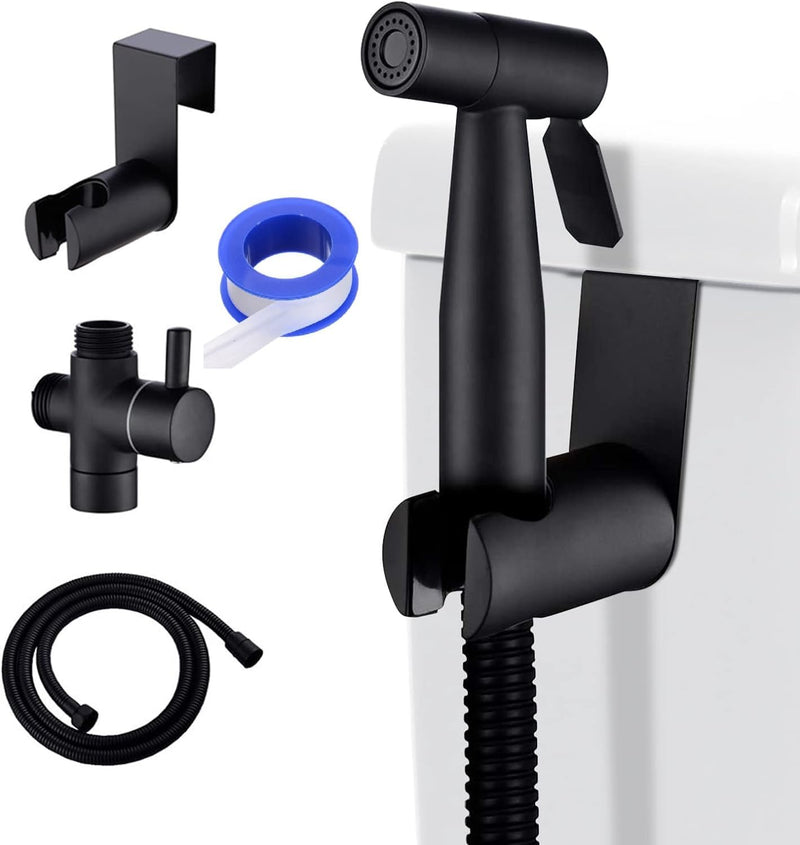 JUNARIS Handheld Bidet Sprayer for Toilet-Adjustable Water Pressure Control with Bidet Hose for Feminine Wash, Stainless Steel Brushed Nickel Cloth Diaper Bidet Toilet Sprayer for Baby Wash