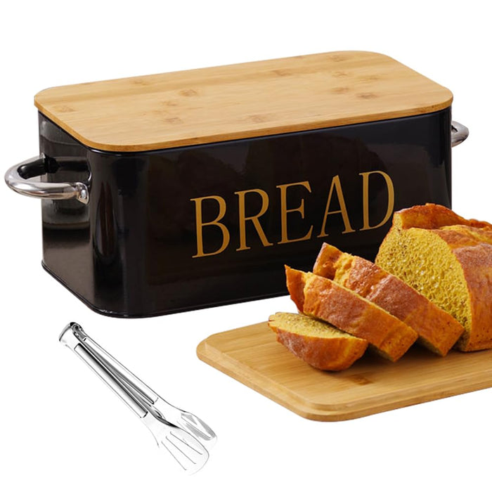 Bread Box with Wooden Lid � Stylish & Durable Bread Storage Container for Fresh Bread, Pastries, and Baked Goods � Keeps Breads Fresher for Longer by LuxeDesigns