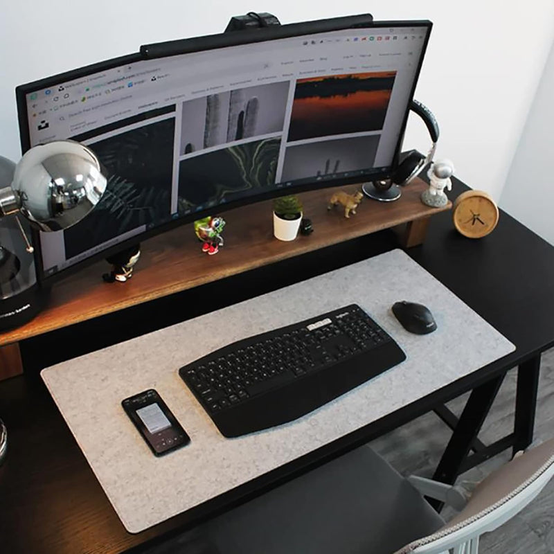 DAWNTREES Felt Desk Pad,Large Keyboard Mat,Office Wool Desk Mat,Keyboard Pad, Extra Large Felt Mouse Pad, Suitable for Computers,Keyboard, Laptops, Offices and Homes. (Light Gray) - Light Gray