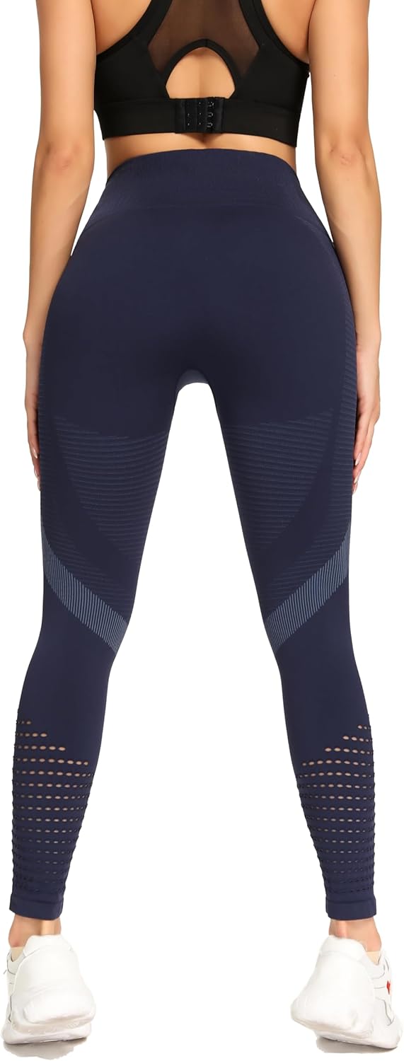 Redqenting High Waisted Leggings for Women Workout Seamless Leggings Yoga Pants Sweat Proof Tummy Control Tights