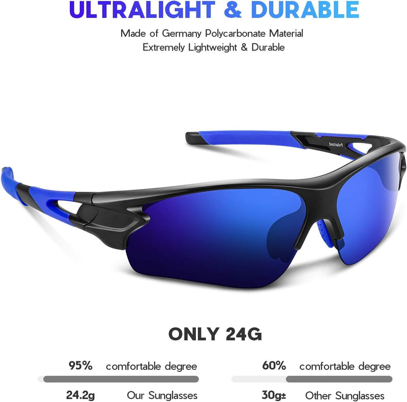 Polarized Sports Sunglasses for Men Women Youth Baseball Fishing Cycling Running Golf Motorcycle Tac Glasses UV400