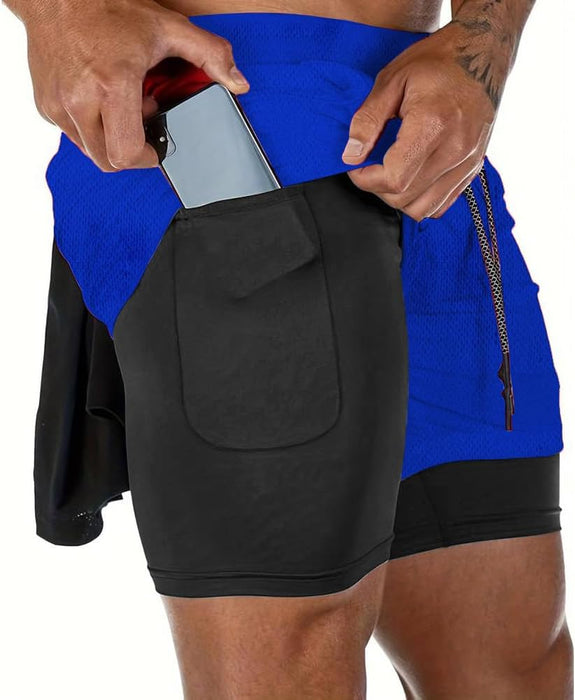 VITION Gym Shorts for Men, Men's Activewear Running Shorts,Drawstring Gym Shorts Men, 2 Layer Loose Athletic Shorts with 4 Pockets