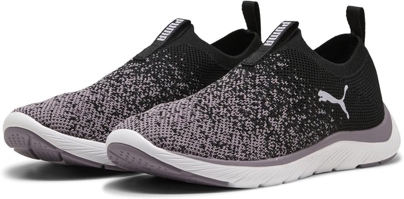 Softride Remi Slip-on Knit Wn's womens Road Running Shoe - Puma Black Plum Jam