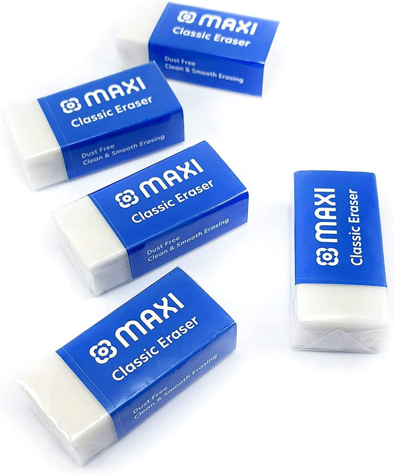 Maxi Classic Dust Free Eraser Medium Pack of 25 pc Jar For erasing performance for School, Office and Home