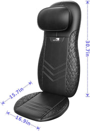 Neck & Back Massager with Heat, Shiatsu & Rolling Massage Chair Pad with Adjustable Neck Pillow, Vibration Seat & Spot Massage for Pain Relief & Relaxation Home & Office EM-5227
