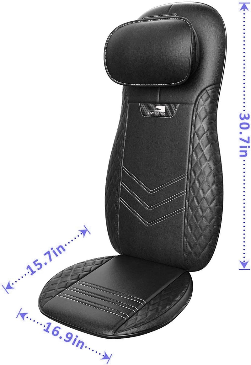 Neck & Back Massager with Heat, Shiatsu & Rolling Massage Chair Pad with Adjustable Neck Pillow, Vibration Seat & Spot Massage for Pain Relief & Relaxation Home & Office EM-5227