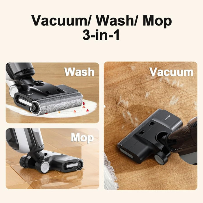 Airbot H15 Pro Black EU - Wet & Dry Vacuum Cleaner with Dual-Sided Cleaning, 23KPa Suction Power, Self-Cleaning & Hot Air Drying, >95% Water Recycling Vacuum Cleaner, Compact Design