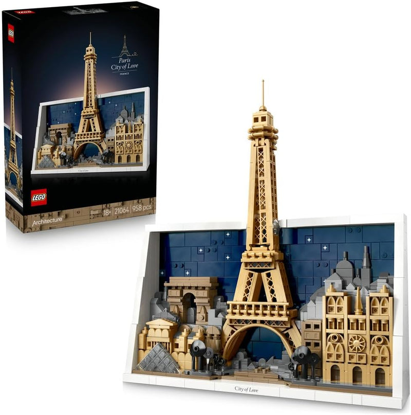 Architecture Paris City of Love - DIY Miniature Model Kit for Adults - Home Decor 3D Wall Art w/Iconic Parisian Landmarks Incl. Eiffel Tower - Gift Idea - 21064